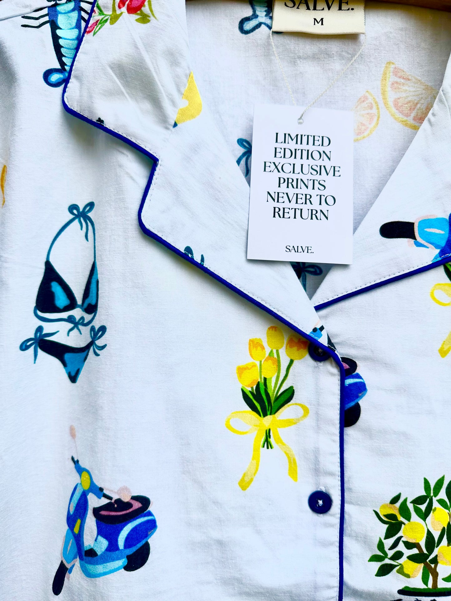 Summer in Europe print 100% cotton Short Pyjama Set